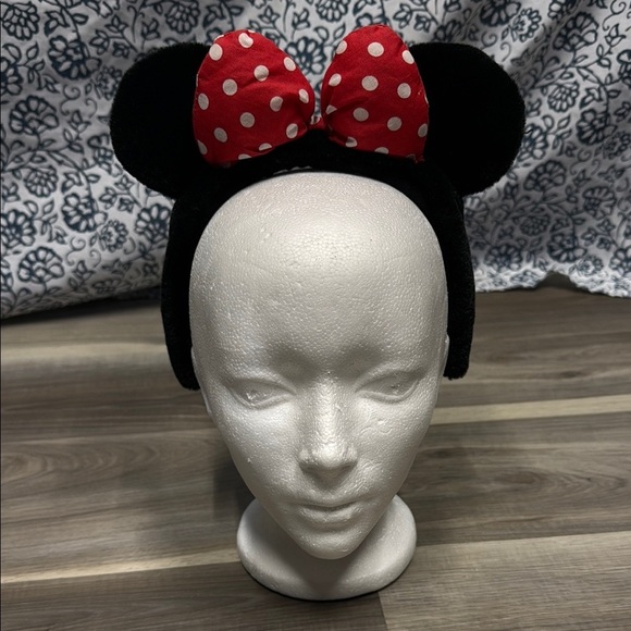 🏁 Black Headband with Red Polka Dot Bow - Picture 1 of 5